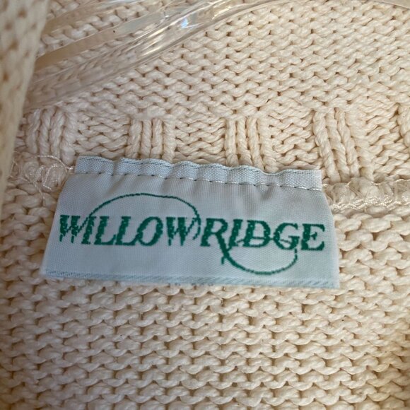 Vintage Cream Knitted Turtleneck Sweater Women's Large With Heart Pattern Design - Picture 7 of 8